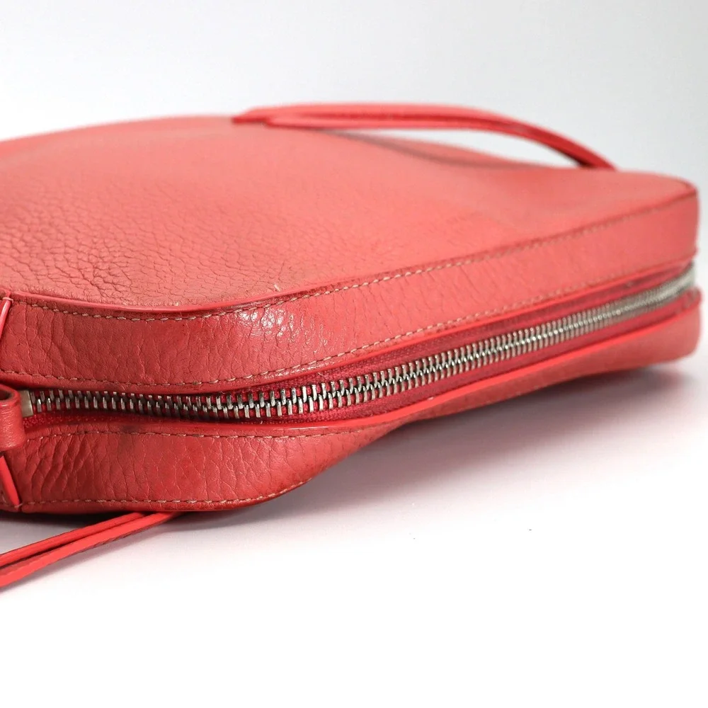 AllSaints Captain Lea Square Crossbody Bag Womens Coral Pink Cow Leather